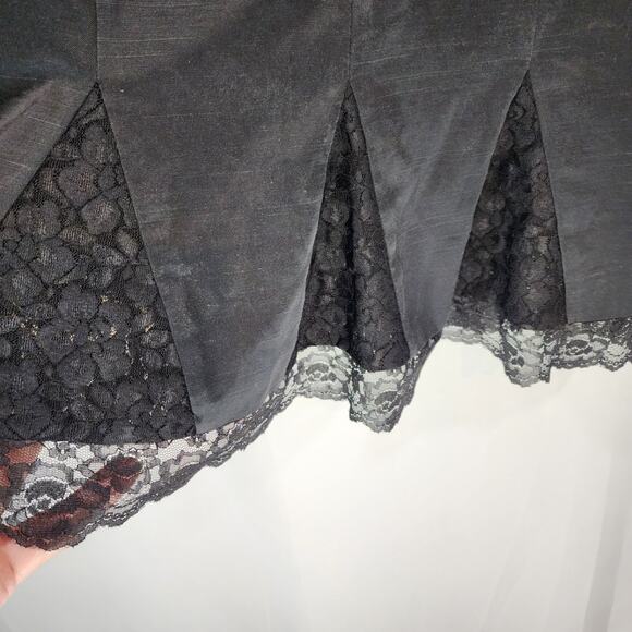 Robertson Los Angeles satin animal print reversable lace trim skirt womans sz 14 - Picture 8 of 11